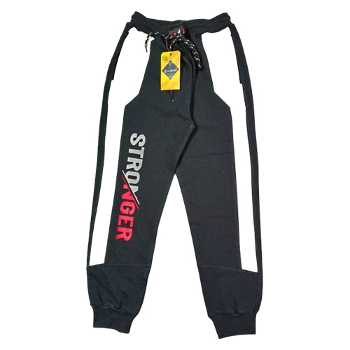 Boys Loopknit Track Pants With Contrast Panel Print - Age Group: Kids