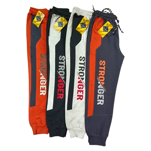 Boys Loopknit Track Pants With Contrast Panel Print - Age Group: Kids