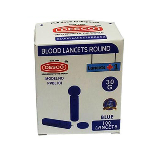 Ppbl-101 Plastic Round 30G Blue Blood Lancet - Needle Material: Stainless Steel