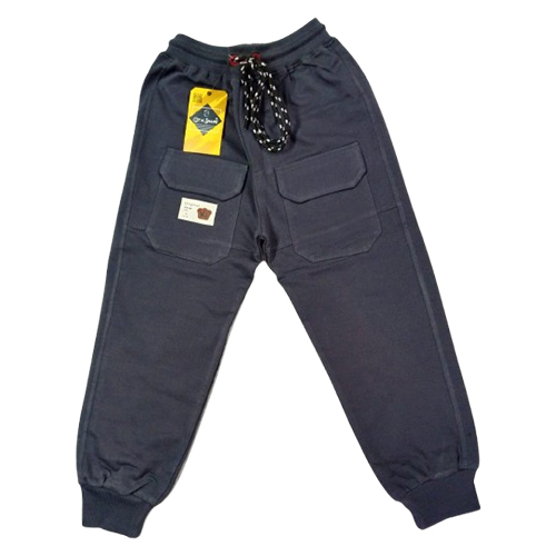 Boys Black Loopknit Track Pants - Age Group: Kids