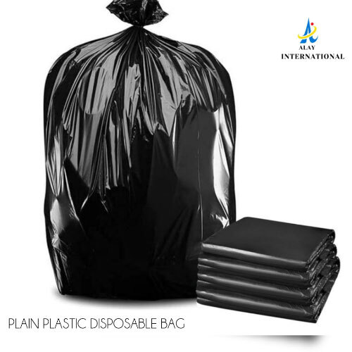 Plain Plastic Disposable Bag - Color: Black