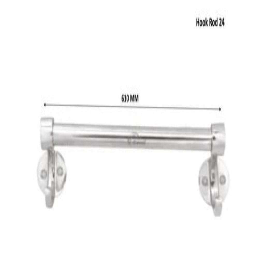 Stainless Steel Hook Towel Rod - Size: 24" And 18 "