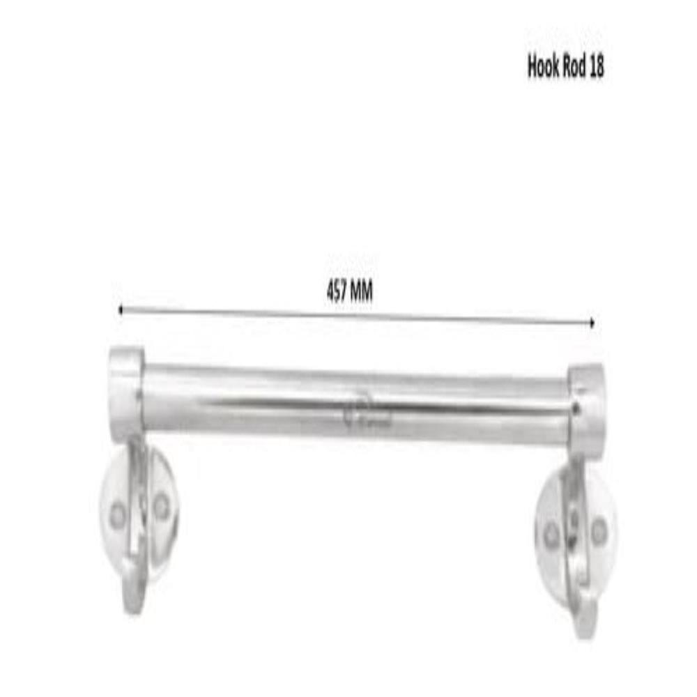 Stainless Steel Hook Towel Rod - Size: 24" And 18 "