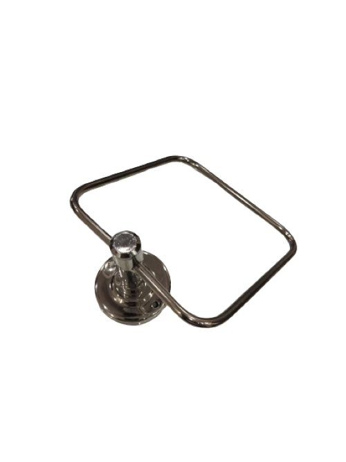 Stainless Steel Square Towel Ring - Color: Silver