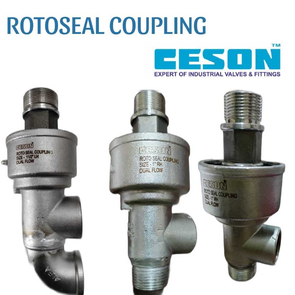 Roto Seal Coupling - Stainless Steel, 1/2 Inch Size | Silver Finish, Suitable For Hydraulic Pipe Applications, 1000 Rpm