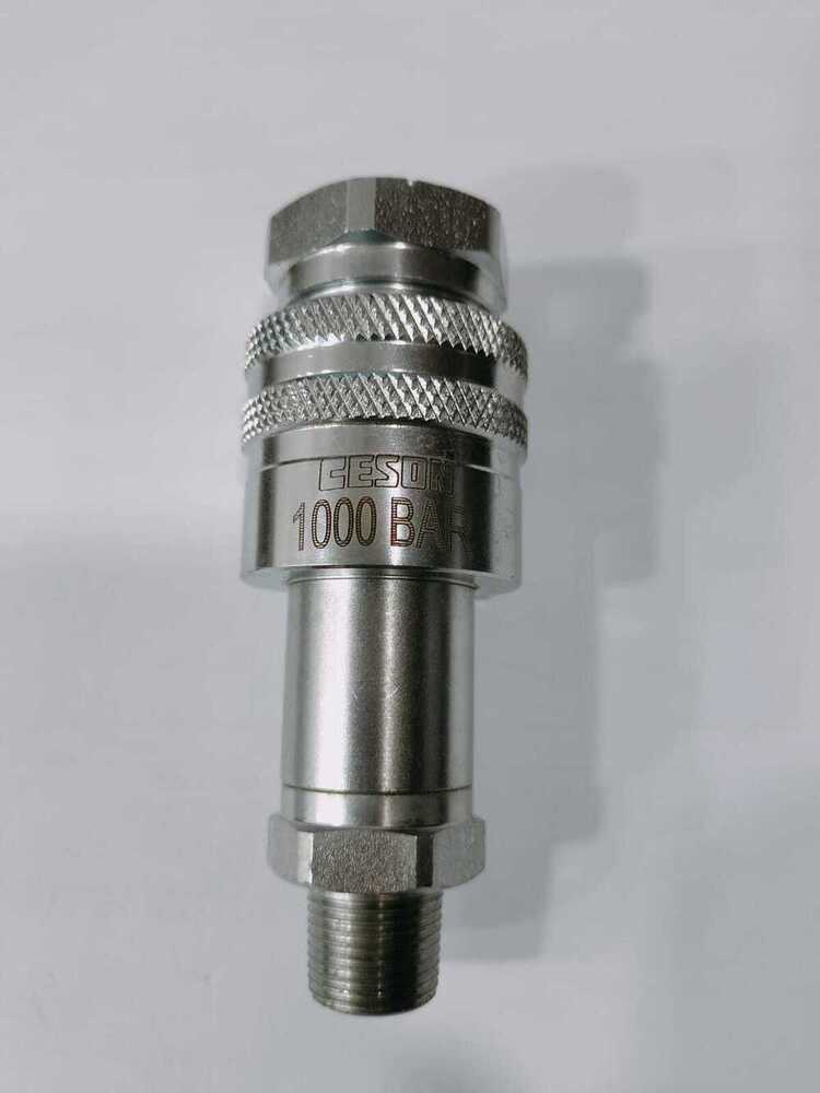 Quick Release Coupling - Stainless Steel, 1/4 Inch Size, Silver Color | Ideal For Hydraulic Pipe Applications, 150 Grams Weight