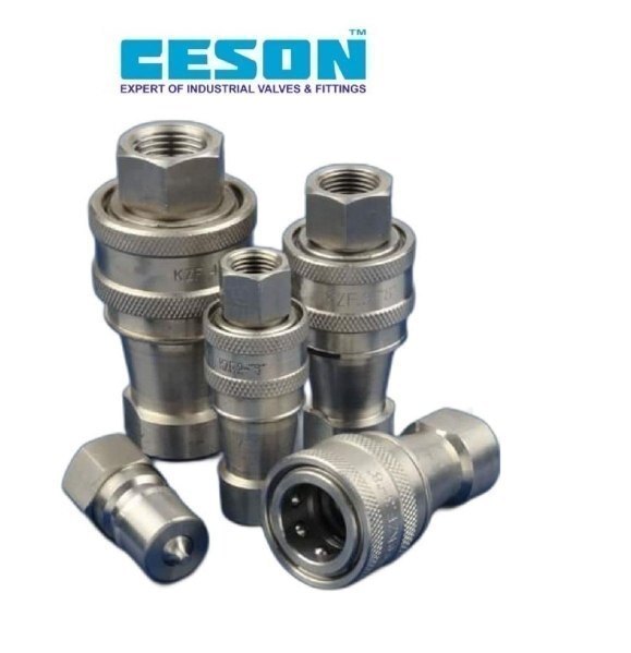 Quick Release Coupling - Stainless Steel, 1/4 Inch Size, Silver Color | Ideal For Hydraulic Pipe Applications, 150 Grams Weight