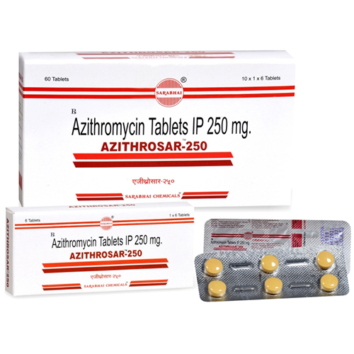 Azithromycin Tablets IP - 250 mg Strength | General Medicine for Bacterial Infections, Suitable for All, Dry Storage Recommended