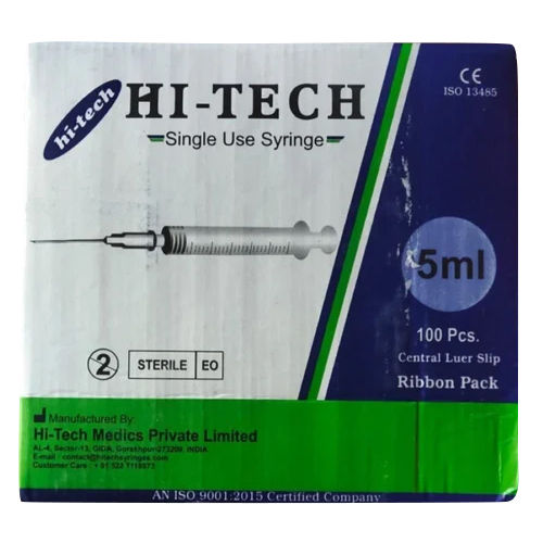 Hitech 5Ml Syringe - Needle Material: Stainless Steel