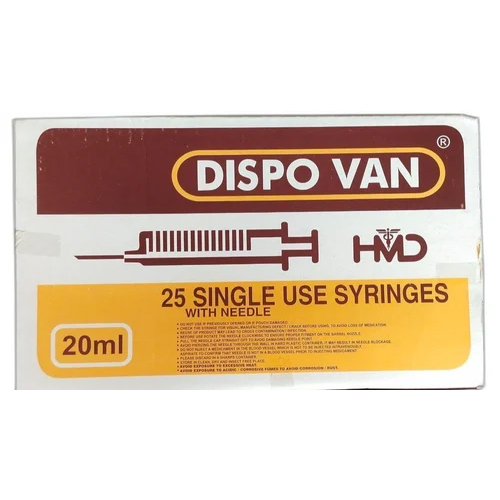 20Ml Dispovan Disposable Syringe - Needle Material: Stainless Steel