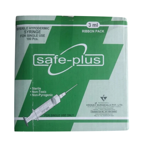 Safe Plus 3 Ml Syringe - Needle Material: Stainless Steel