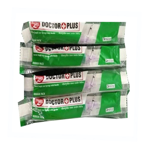 Doctor Plus 3ml Syringe - Stainless Steel Needle, 3ml Size | Disposable, Single-Use, Ideal for Hospital and Clinic Use