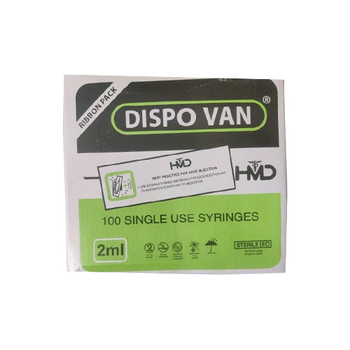 Dispovan Disposable Single Use Syringe - Needle Material: Stainless Steel