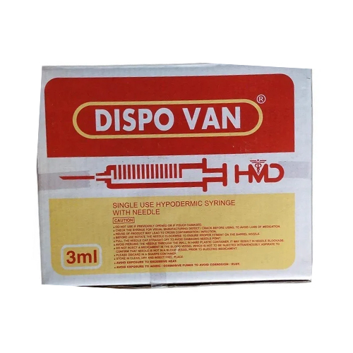 3Ml Dispovan Disposable Syringe - Needle Material: Stainless Steel