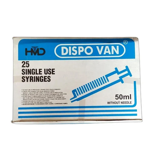 50Ml Dispovan Disposable Syringe - Needle Material: Stainless Steel