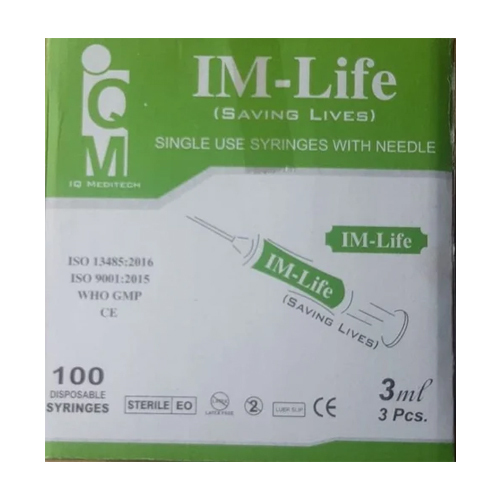 Im Life 3 Ml Disposable Syringe - Needle Material: Stainless Steel