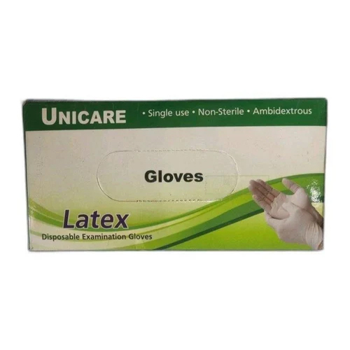 Latex Examination Gloves - Color: White