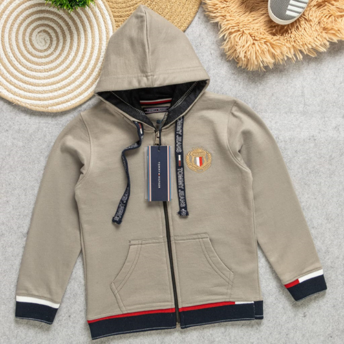 Kids Grey Hoody T-Shirt - Decoration Material: Ribbons