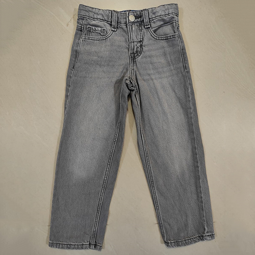 Kids Grey Cotton Jeans