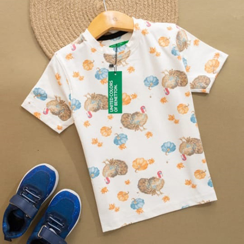 Kids Casual Cotton Rn T-Shirt - Color: Multicolor