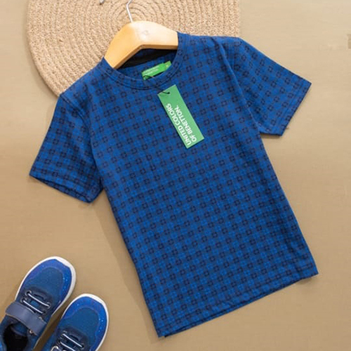 Kids Dark Blue Cotton T-Shirt
