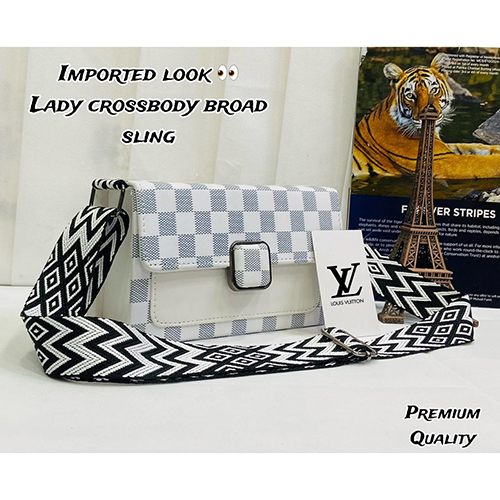 Lady Imported Look Crossbody Broad Sling Bag - Color: Multicolor