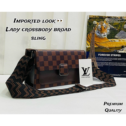 Designer Check Handbag - Color: Brown