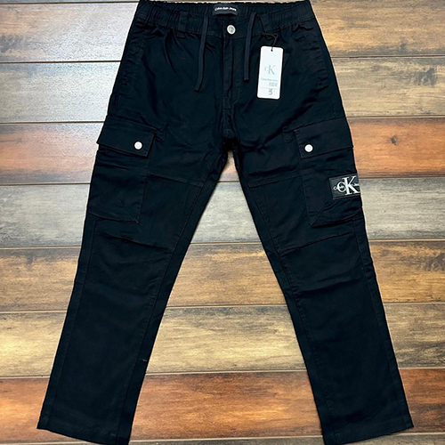 Mens Solid Cotton Cargo Pant