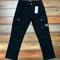 Mens Solid Cotton Cargo Pant