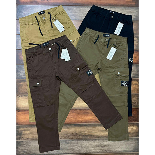 Mens Solid Cotton Cargo Pant