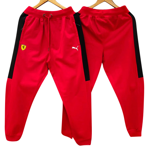 Mens Cotton Red Cargo Track Pant