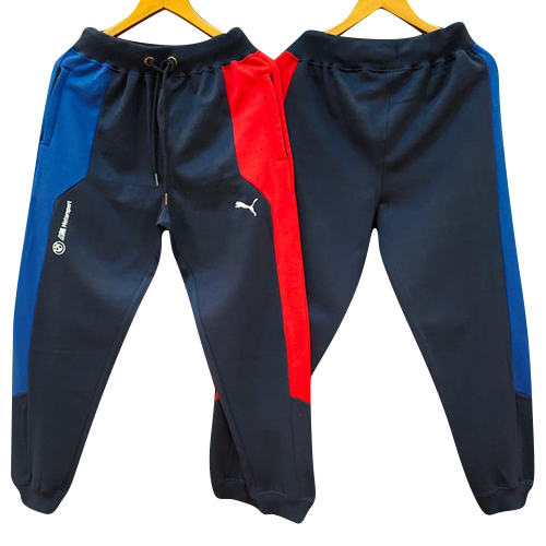 Mens Cotton Blue Cargo Track Pant