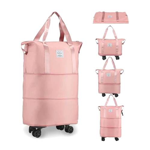 Rexine Travel Foldable Bag - Color: Pink