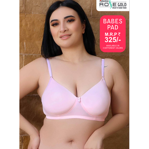 Light Pink Babes Pad Bra - Fabric Type: Cotton