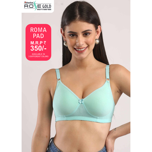 Light Green Roma Pad Bra - Fabric Type: Cotton