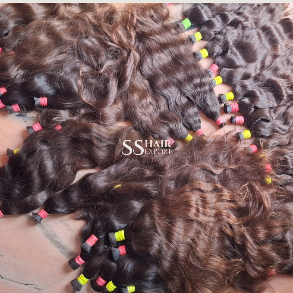 Raw Bulk Human Hair Braiding Indian South Indian Temple 12A Grade