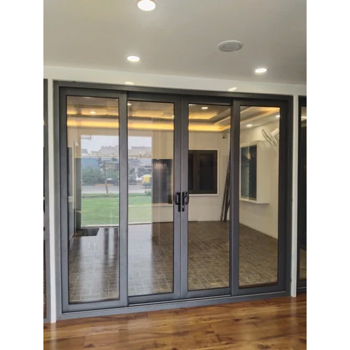 Aluminum Sliding Door - Color: Grey Frame