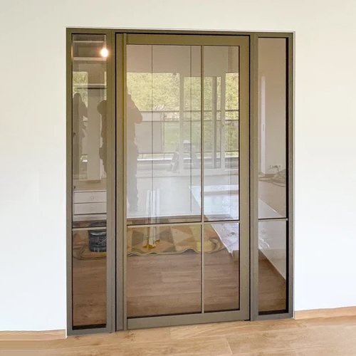 Printed Sean Aluminium Door - Color: Brown