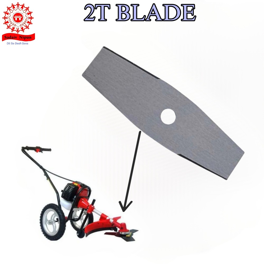 Bb001 Heavy-duty 2 T Blade For Brush Cutters - Durable High-strength Material, 20x4x1 Cm, Black, 3 Mm Disc Diameter | Ideal For Efficient Crop And Tree Cutting