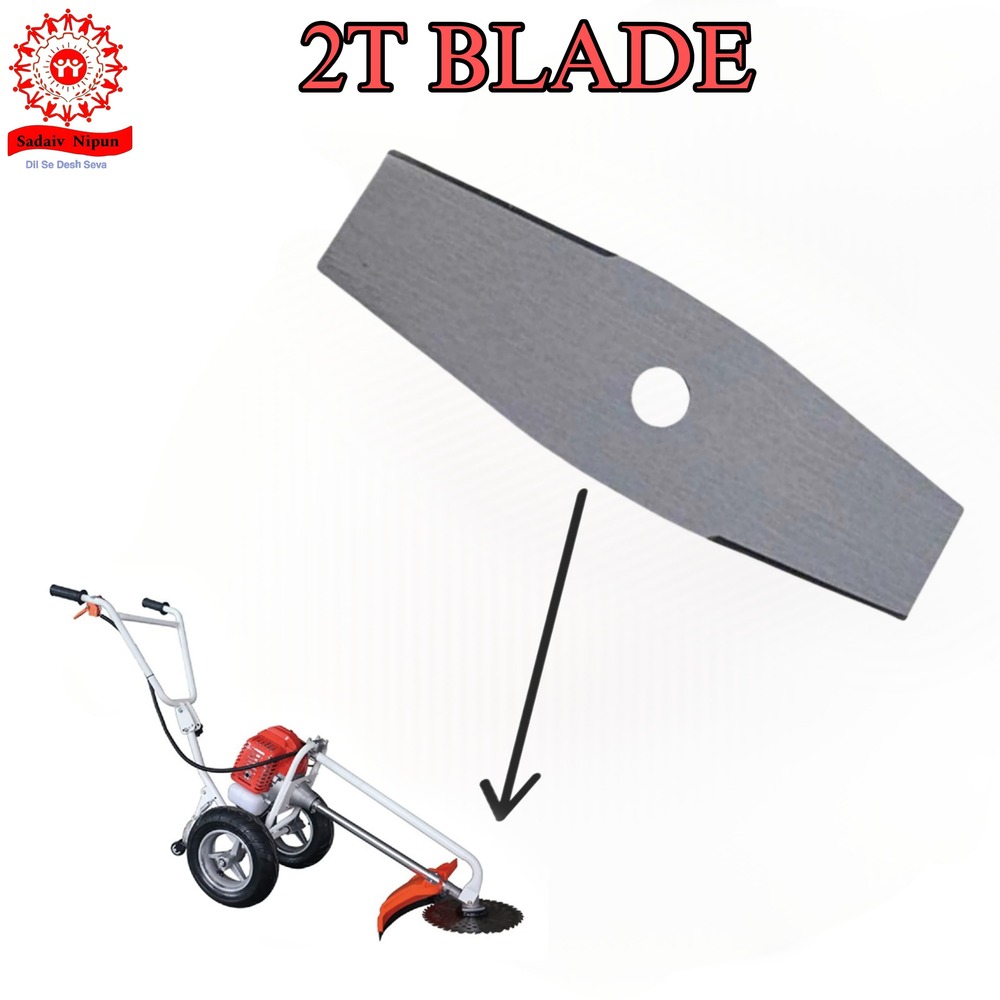 Bb001 Heavy-duty 2 T Blade For Brush Cutters - Durable High-strength Material, 20x4x1 Cm, Black, 3 Mm Disc Diameter | Ideal For Efficient Crop And Tree Cutting