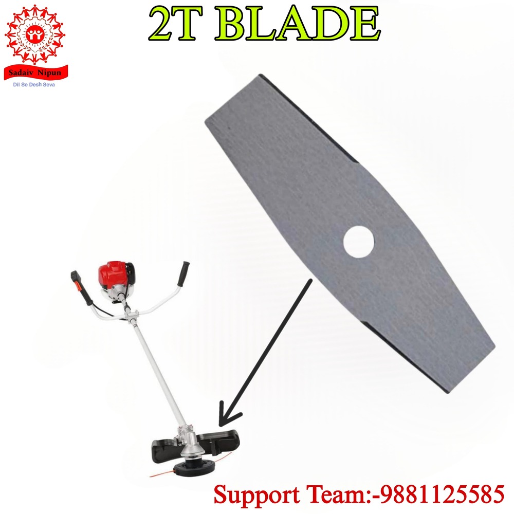 Bb001 Heavy-duty 2 T Blade For Brush Cutters - Durable High-strength Material, 20x4x1 Cm, Black, 3 Mm Disc Diameter | Ideal For Efficient Crop And Tree Cutting