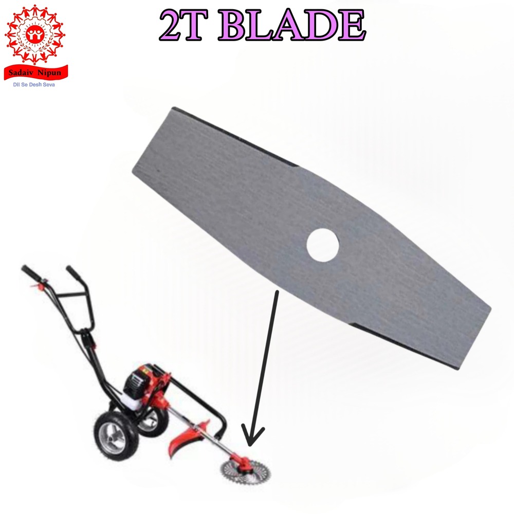 Bb001 Heavy-duty 2 T Blade For Brush Cutters - Durable High-strength Material, 20x4x1 Cm, Black, 3 Mm Disc Diameter | Ideal For Efficient Crop And Tree Cutting