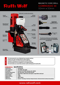 Ralli Wolf 50mm x 50mm Magnetic Core Drill (Commando-50)