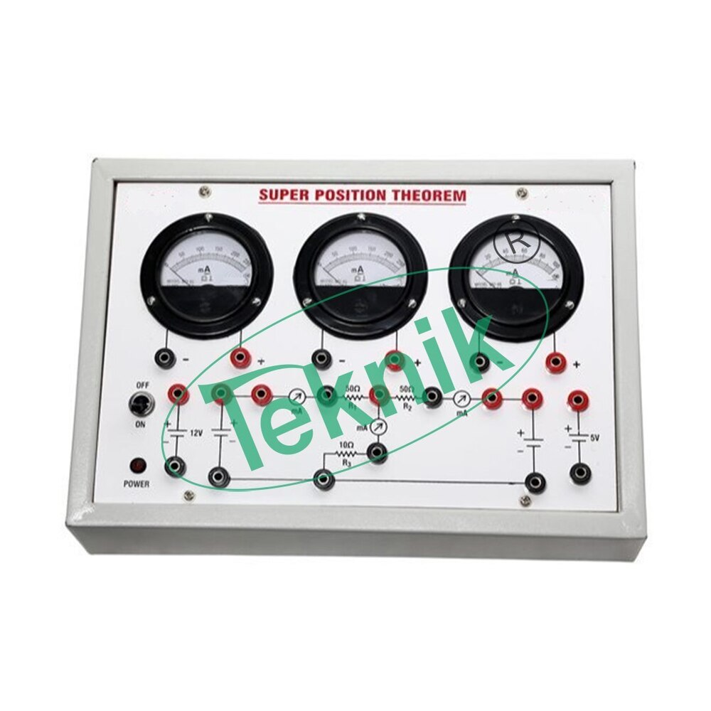 SUPERPOSITION THEOREM WITH BAKELITE PANEL & ROUND METERS