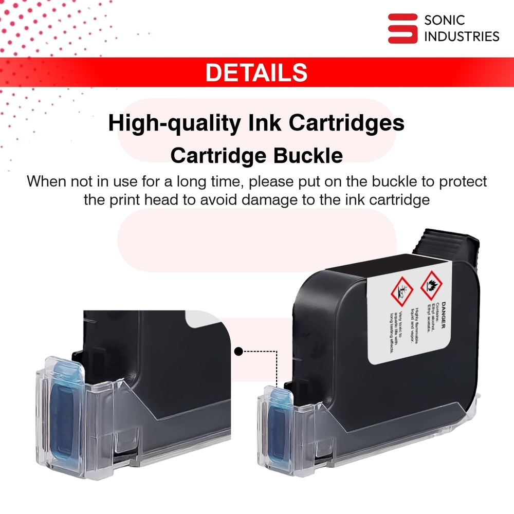 SONIC INDUSTRIES Blue Ink Cartridge (12.7mm) Designed for Pharma Industries