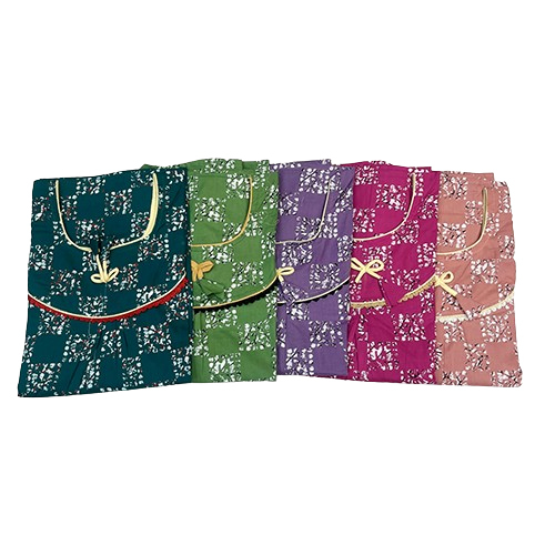 Ladies Round Lace Cotton Nighty - High-Quality Cotton, Various Sizes Available, Multi-Colour Prints, Washable Design, Ideal for Rainy and Summer Seasons, Elegant Lace Details