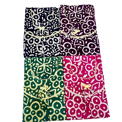 Ladies Round Lace Tie Dye Nighty - Color: Multi Colour Available