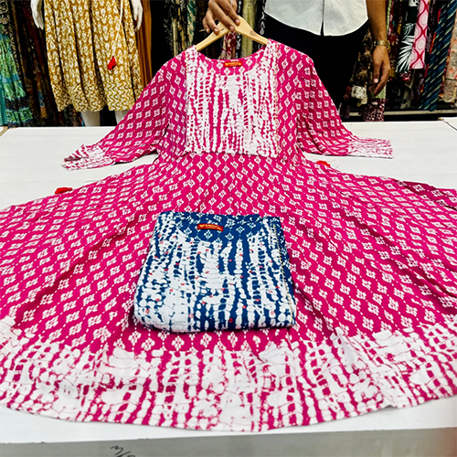 Pink And White Shade Long Suit