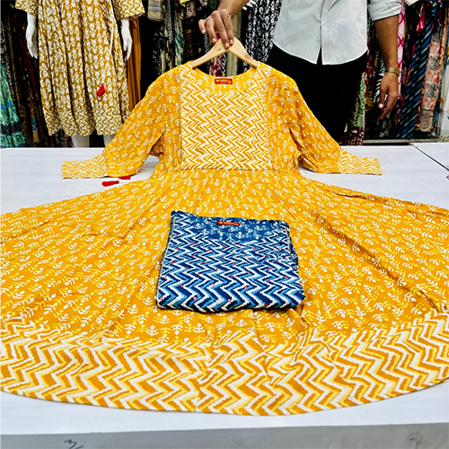 Yellow Color Long Suit - Ethnic Region: Indian