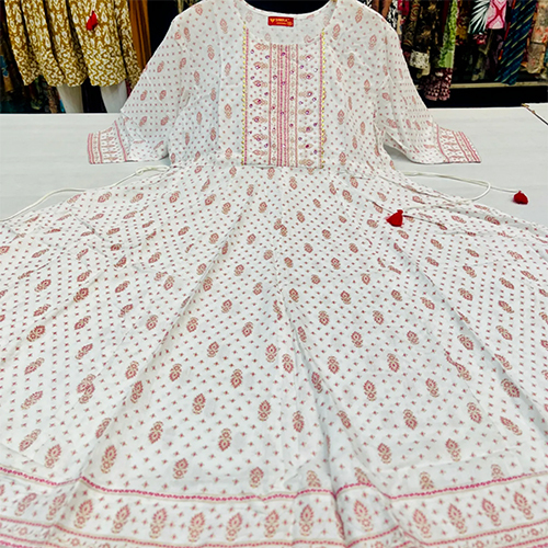 Printed White Color Suit
